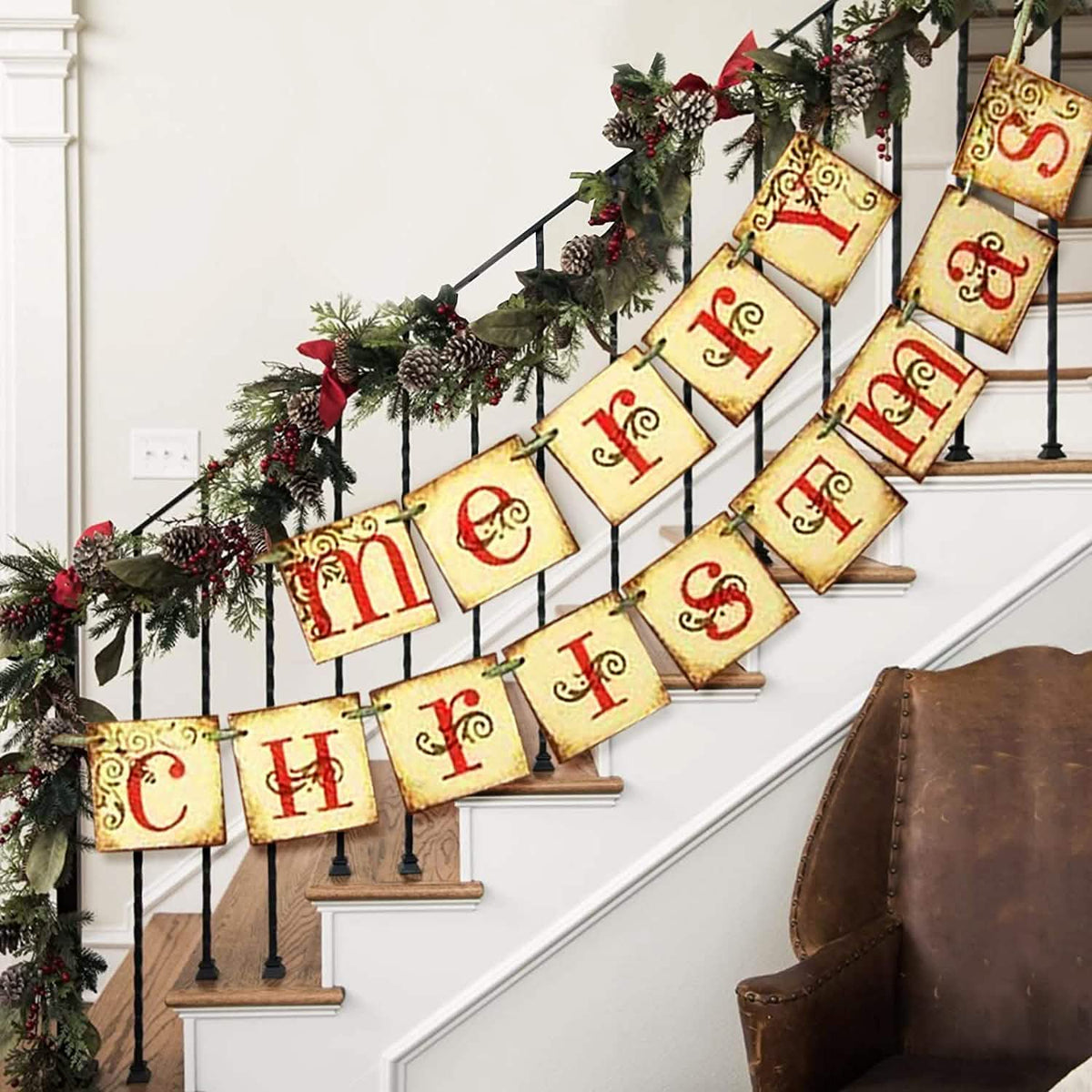 Merry Christmas Banner Home Decor Seasonal Decor - Tophatter Daily Deals