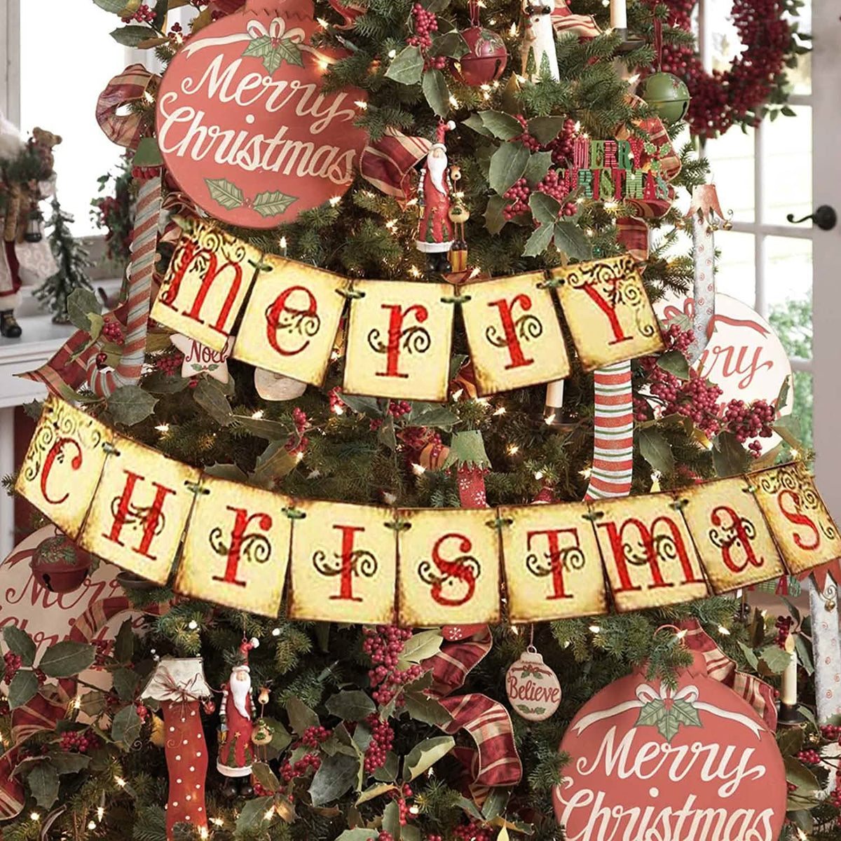 Merry Christmas Banner Home Decor Seasonal Decor - Tophatter Daily Deals