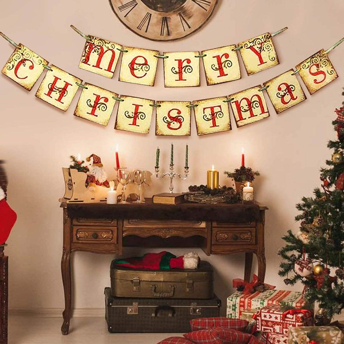 Merry Christmas Banner Home Decor Seasonal Decor - Tophatter Daily Deals