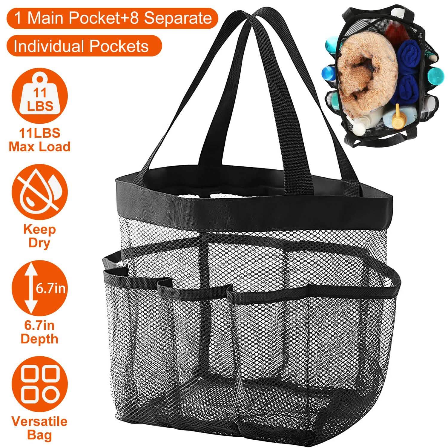 Mesh Shower Caddy Bag Organizer Storage Hanging Basket Beauty & Personal Care - Tophatter Daily Deals