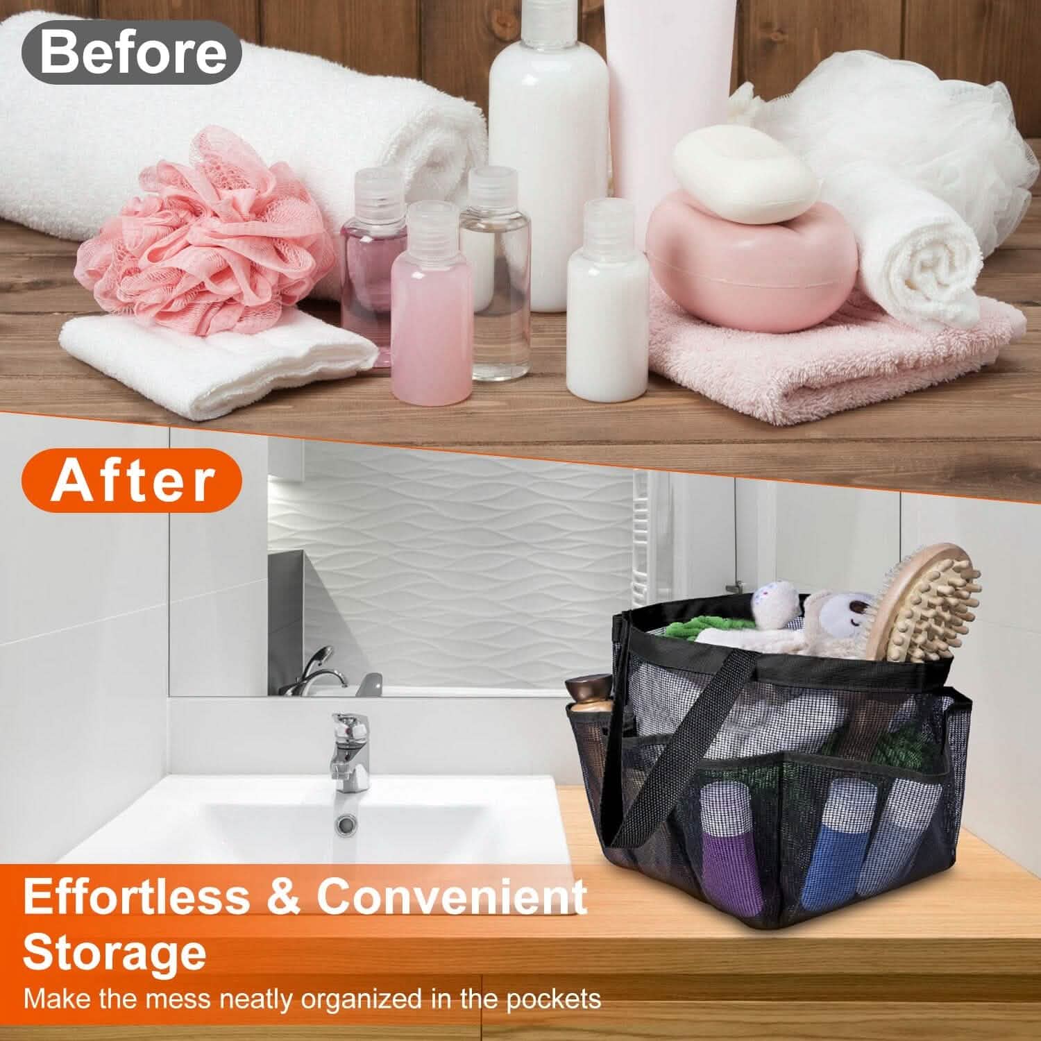 Mesh Shower Caddy Bag Organizer Storage Hanging Basket Beauty & Personal Care - Tophatter Daily Deals