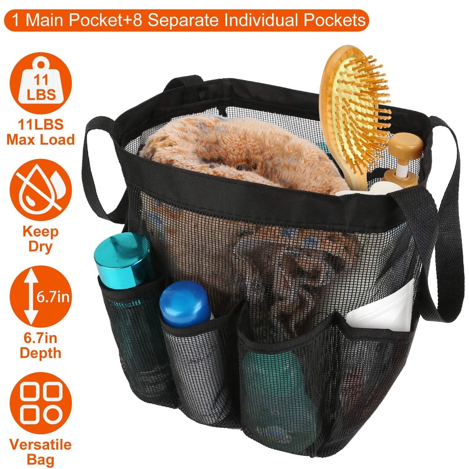 Mesh Shower Caddy Bag Organizer Storage Hanging Basket Beauty & Personal Care - Tophatter Daily Deals