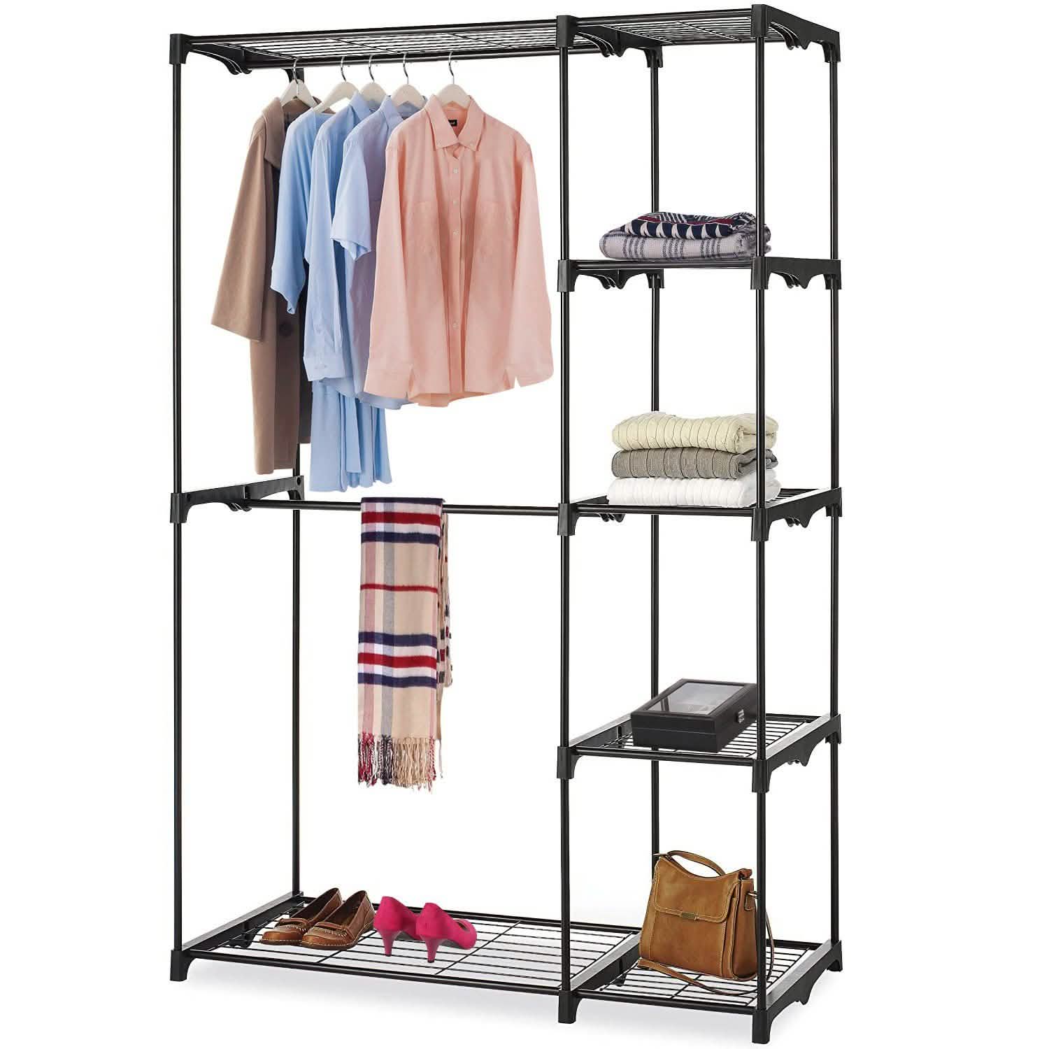 Metal Closet Deluxe Double Rod Storage & Organization - Tophatter Daily Deals