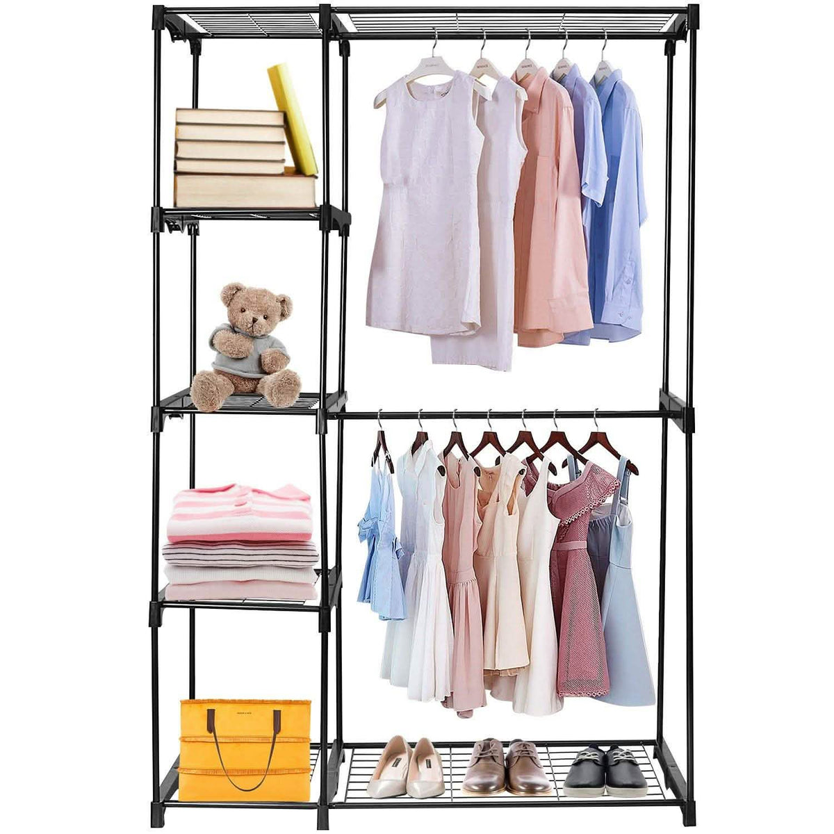 Metal Closet Deluxe Double Rod Storage & Organization - Tophatter Daily Deals