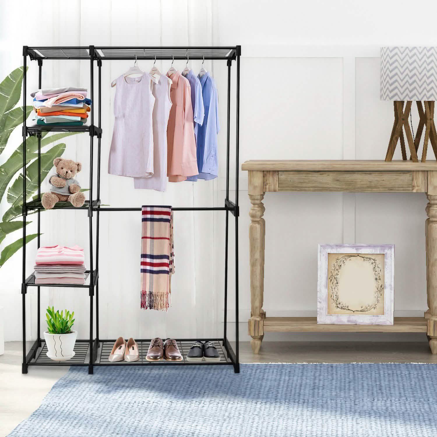 Metal Closet Deluxe Double Rod Storage & Organization - Tophatter Daily Deals