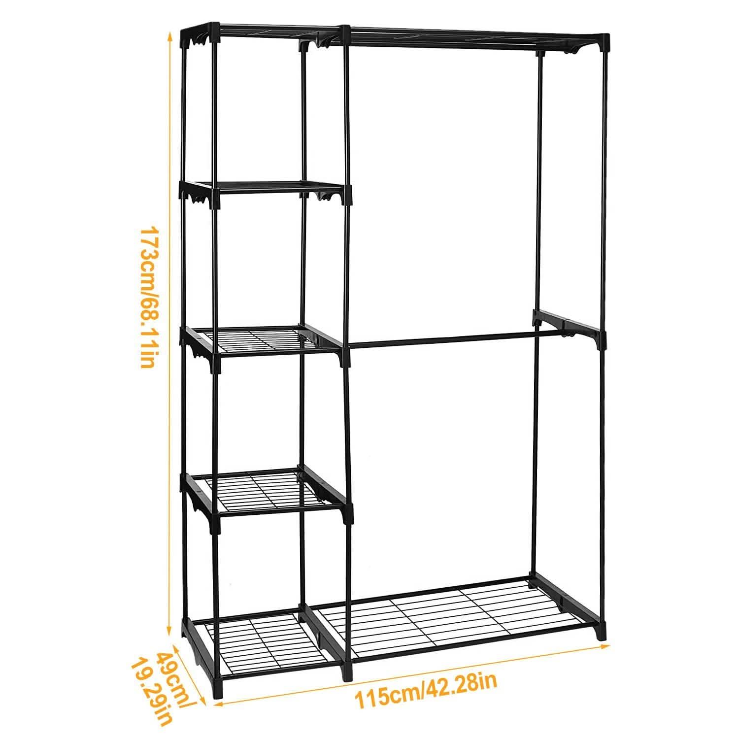 Metal Closet Deluxe Double Rod Storage & Organization - Tophatter Daily Deals