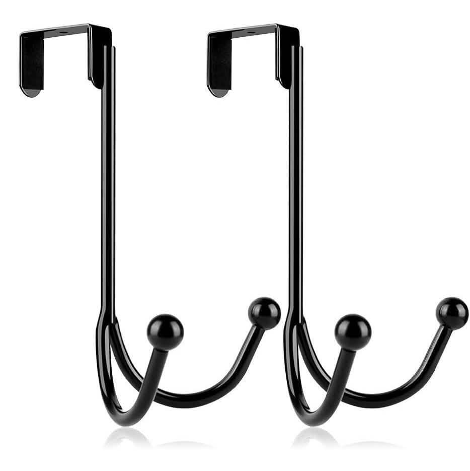 Metal Double Hanging Storage Hooks on Doors 2-Pack Storage & Organization - Tophatter Daily Deals