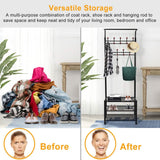 Metal Entryway Coat Shoe Rack Storage & Organization - Tophatter Daily Deals