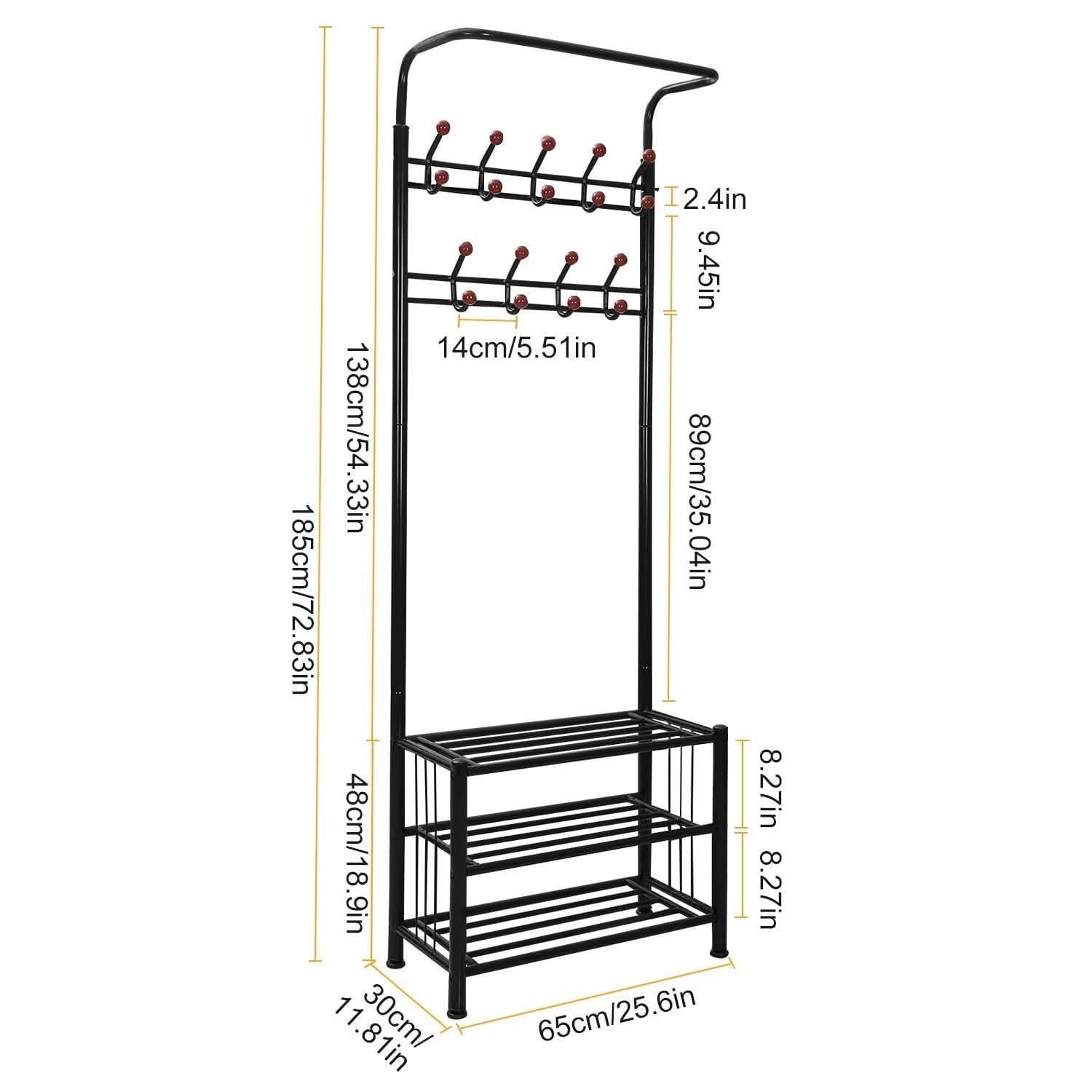 Metal Entryway Coat Shoe Rack Storage & Organization - Tophatter Daily Deals