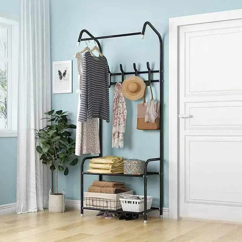 Metal Entryway Coat Shoe Rack "Hall Tree" Coat & Hat Racks - Tophatter Daily Deals