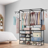 Metal Garment Rack Shoe Clothing Organizer Shelves Storage & Organization - Tophatter Daily Deals