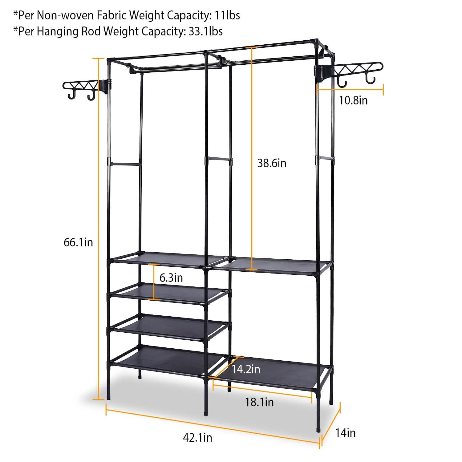 Metal Garment Rack Shoe Clothing Organizer Shelves Storage & Organization - Tophatter Daily Deals