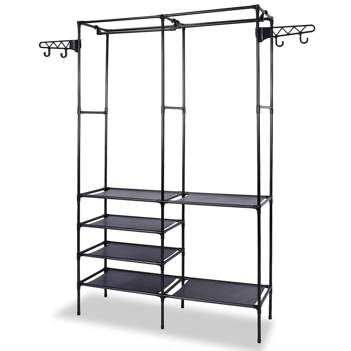 Metal Garment Rack Shoe Clothing Organizer Shelves Storage & Organization - Tophatter Daily Deals