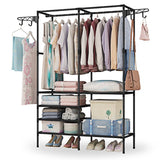 Metal Garment Rack Shoe Clothing Organizer Shelves Storage & Organization - Tophatter Daily Deals