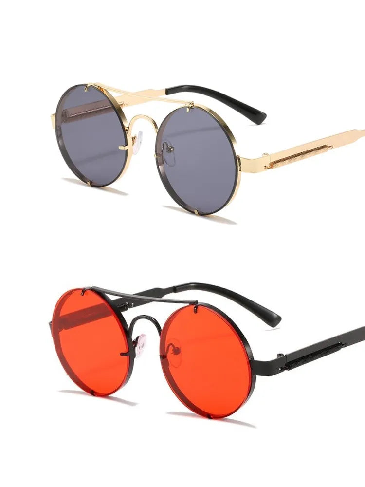 Metal Round Steampunk Rimless Sunglasses Sunglasses - Tophatter Daily Deals