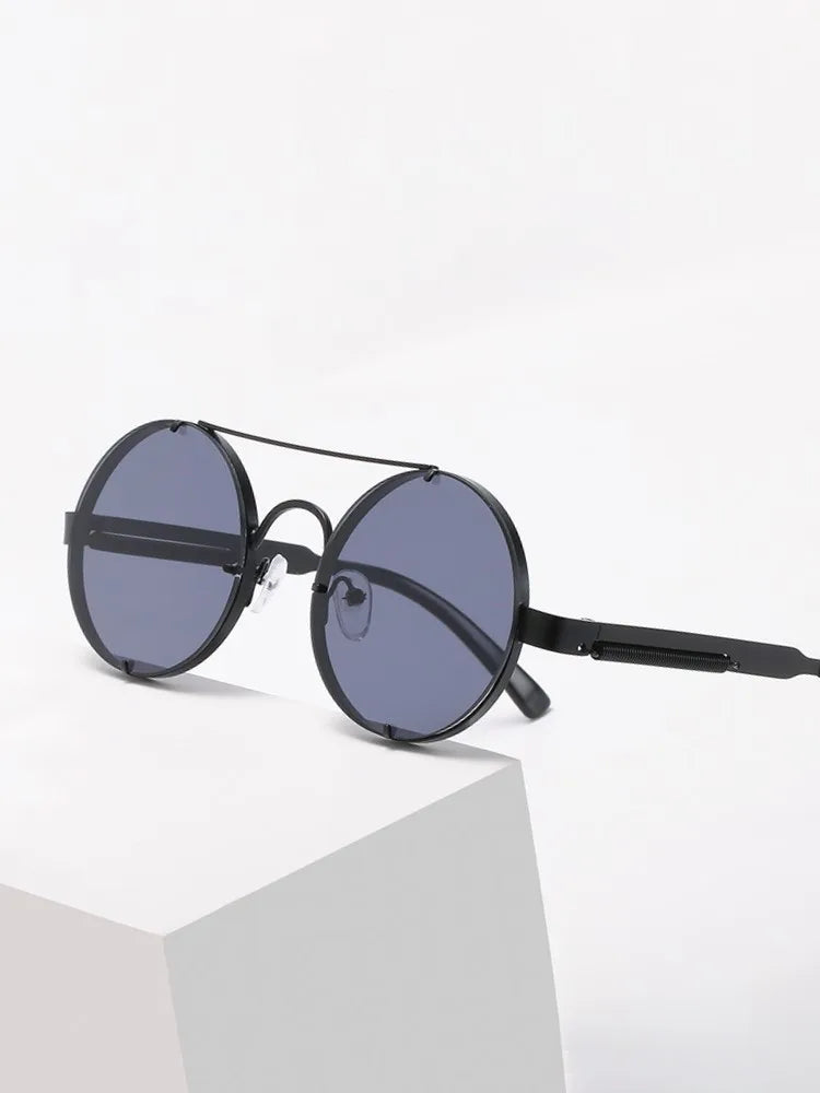Metal Round Steampunk Rimless Sunglasses Sunglasses - Tophatter Daily Deals