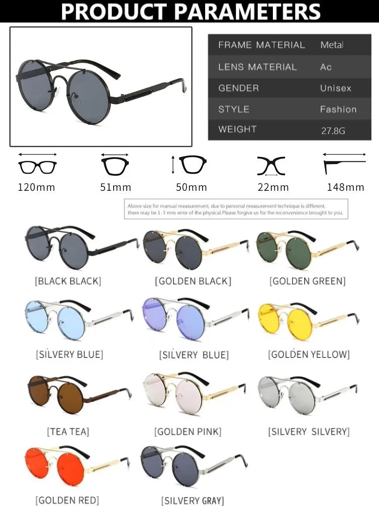 Metal Round Steampunk Rimless Sunglasses Sunglasses - Tophatter Daily Deals