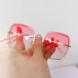 Metal Trimming Oversized Rhinestones Gradient Sun Glasses Pink Sunglasses - Tophatter Daily Deals