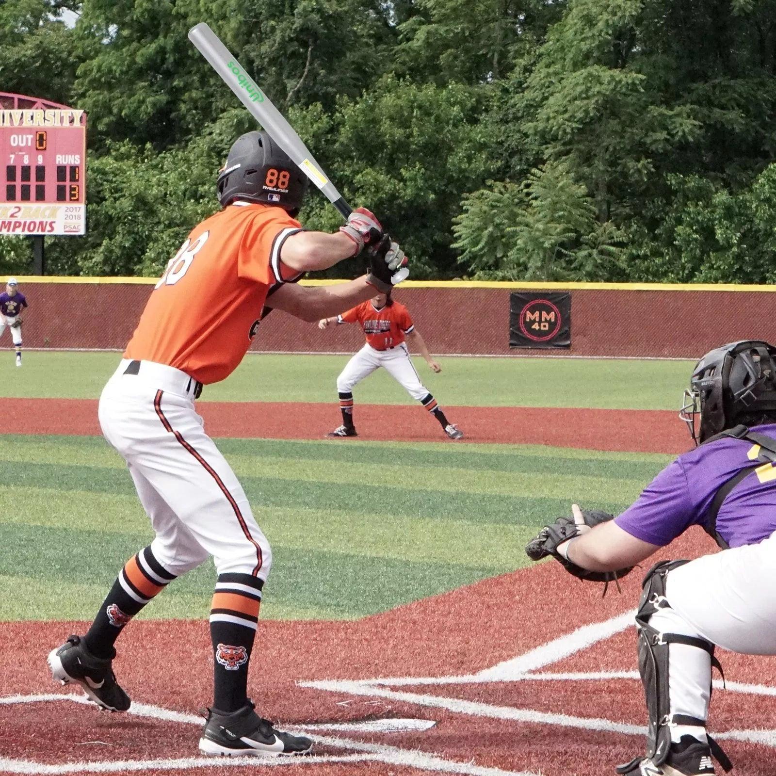 Metal Baseball Bat - Heavy Duty Metal Baseball Rounder Softball Bat Silver Pole Stick Stainless Steel Sports & Outdoor - Tophatter Daily Deals