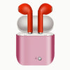 Metallic Wireless Earbuds & Charging Case Set Red In-Ear Headphones - Tophatter Daily Deals