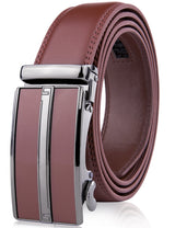Microfiber Leather Ratchet Belt – No Holes, Custom Fit, 1.3" Strap Brown Belts & Ties - Tophatter Daily Deals