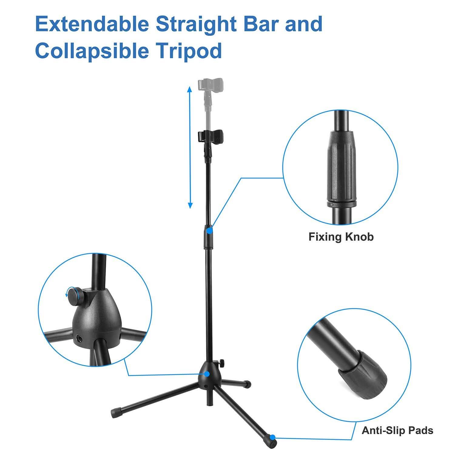 Microphone Stands Tripod Boom Mic Holders Audio Accessories - Tophatter Daily Deals