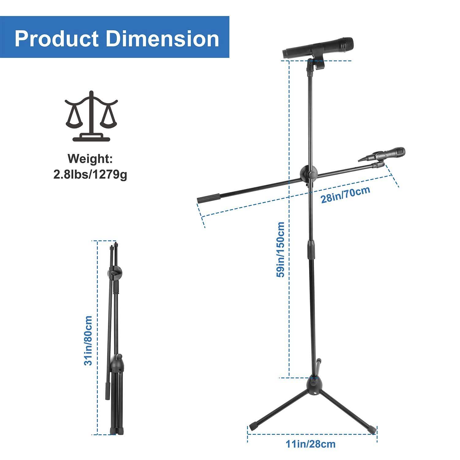 Microphone Stands Tripod Boom Mic Holders Audio Accessories - Tophatter Daily Deals