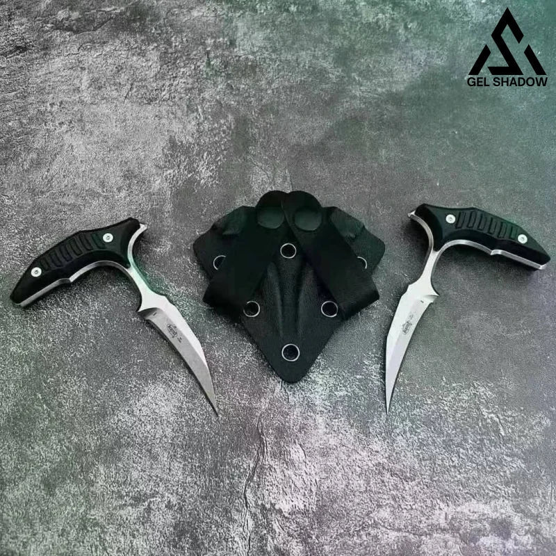 MicroTech Double bee shaped push type dagger serrated DLC blade-GS128 Double-edged Pocket Knives - Tophatter Daily Deals