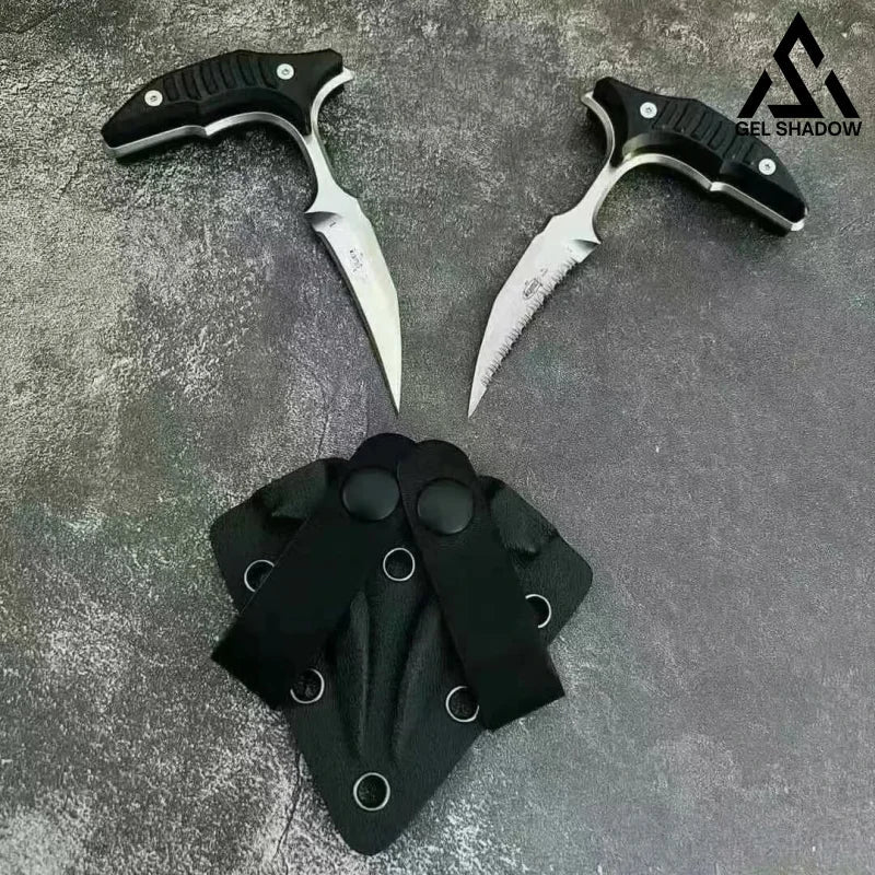 MicroTech Double bee shaped push type dagger serrated DLC blade-GS128 Single-edge + Single-tooth Pocket Knives - Tophatter Daily Deals