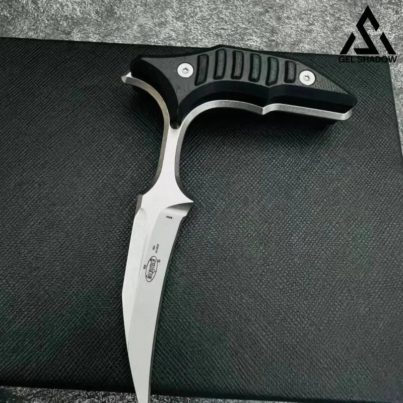 MicroTech Double bee shaped push type dagger serrated DLC blade-GS128 Single-edged Pocket Knives - Tophatter Daily Deals