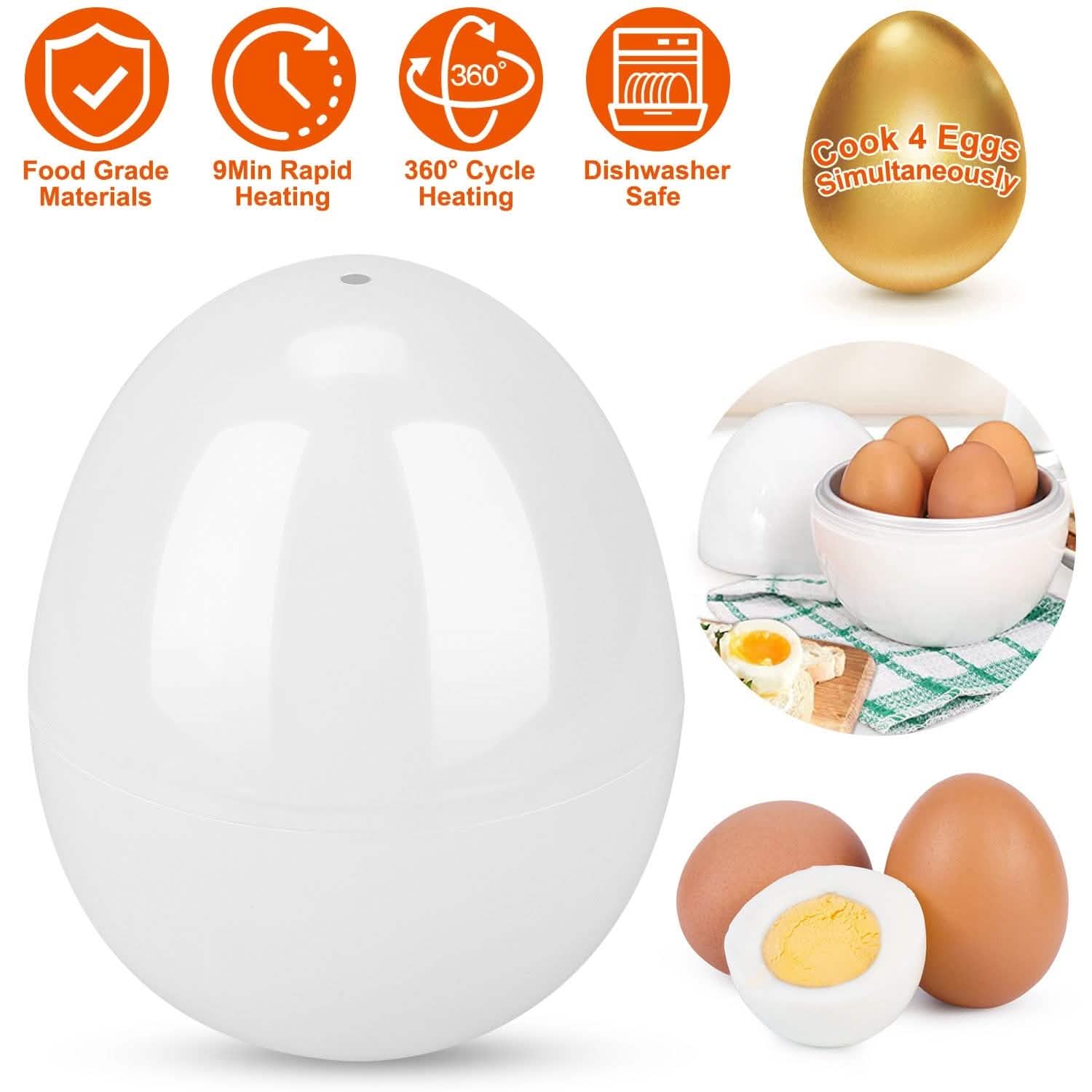 Microwave Egg Broiler Cooker Up to 4 Eggs Kitchen Appliances - Tophatter Daily Deals
