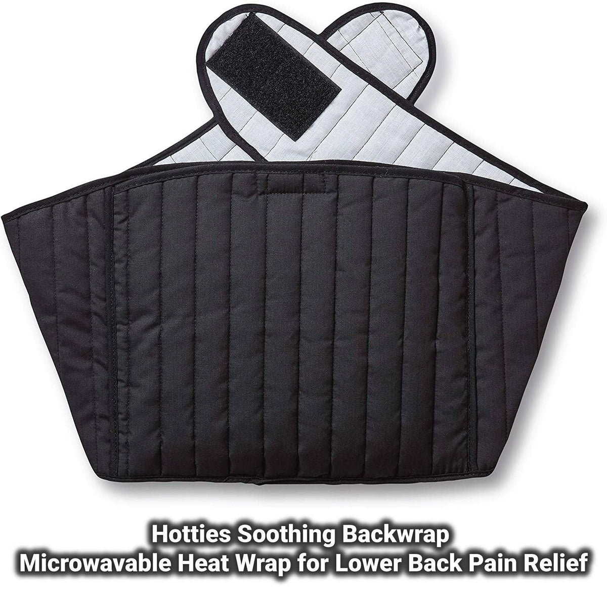Microwavable Heat Wrap - Hotties Soothing Backwrap Microwavable Heat Wrap for Lower Back Pain Relief - Black Quilted Personal Care - Tophatter Daily Deals