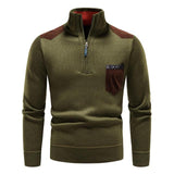 Lightweight Refined Men's Half Zip Pullover - Merino Wool Green - Tophatter Daily Deals