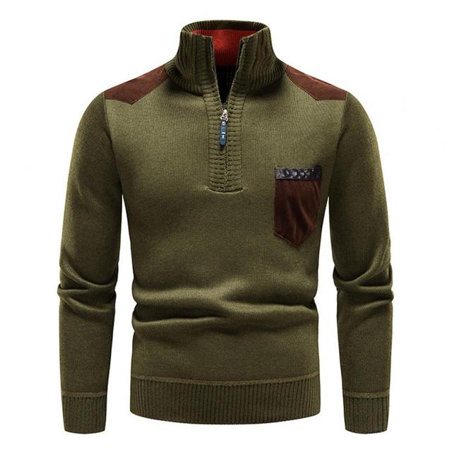 Lightweight Refined Men's Half Zip Pullover - Merino Wool Green - Tophatter Daily Deals