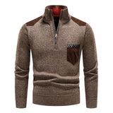 Lightweight Refined Men's Half Zip Pullover - Merino Wool Brown - Tophatter Daily Deals