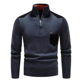 Lightweight Refined Men's Half Zip Pullover - Merino Wool Blue - Tophatter Daily Deals