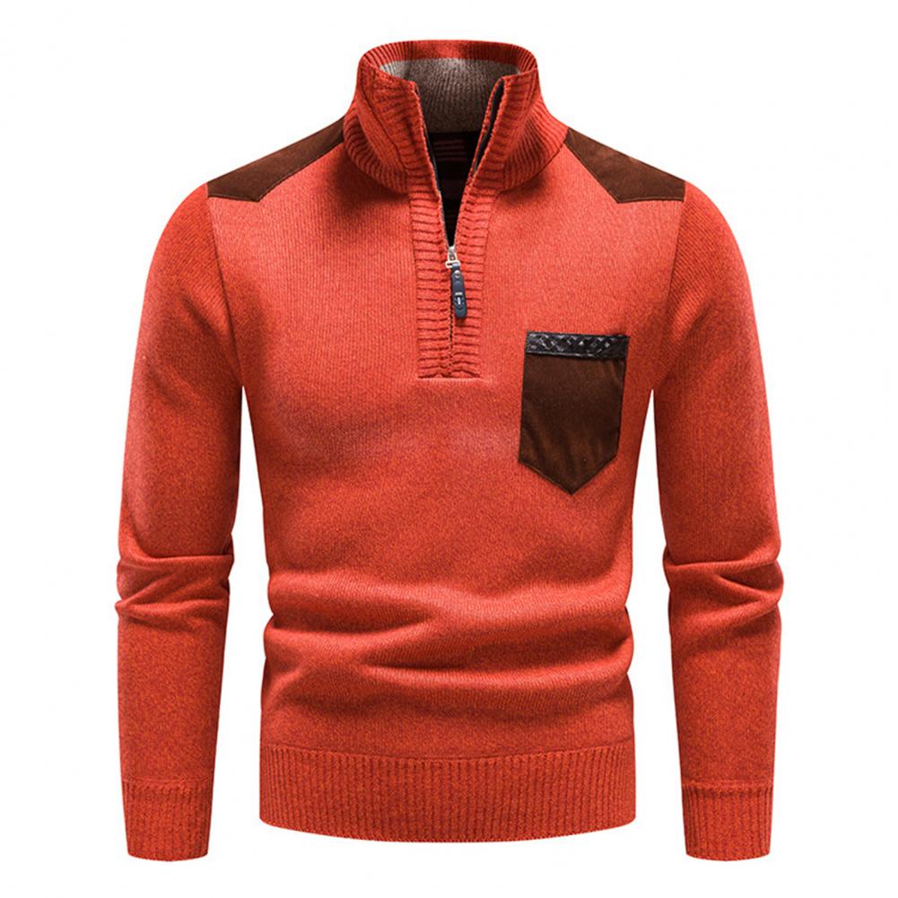 Lightweight Refined Men's Half Zip Pullover - Merino Wool Orange - Tophatter Daily Deals