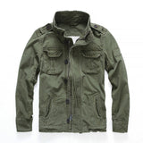 Military Denim Jacket Men Retro Camo Multi-pockets Army Green Men's Clothing - Tophatter Daily Deals