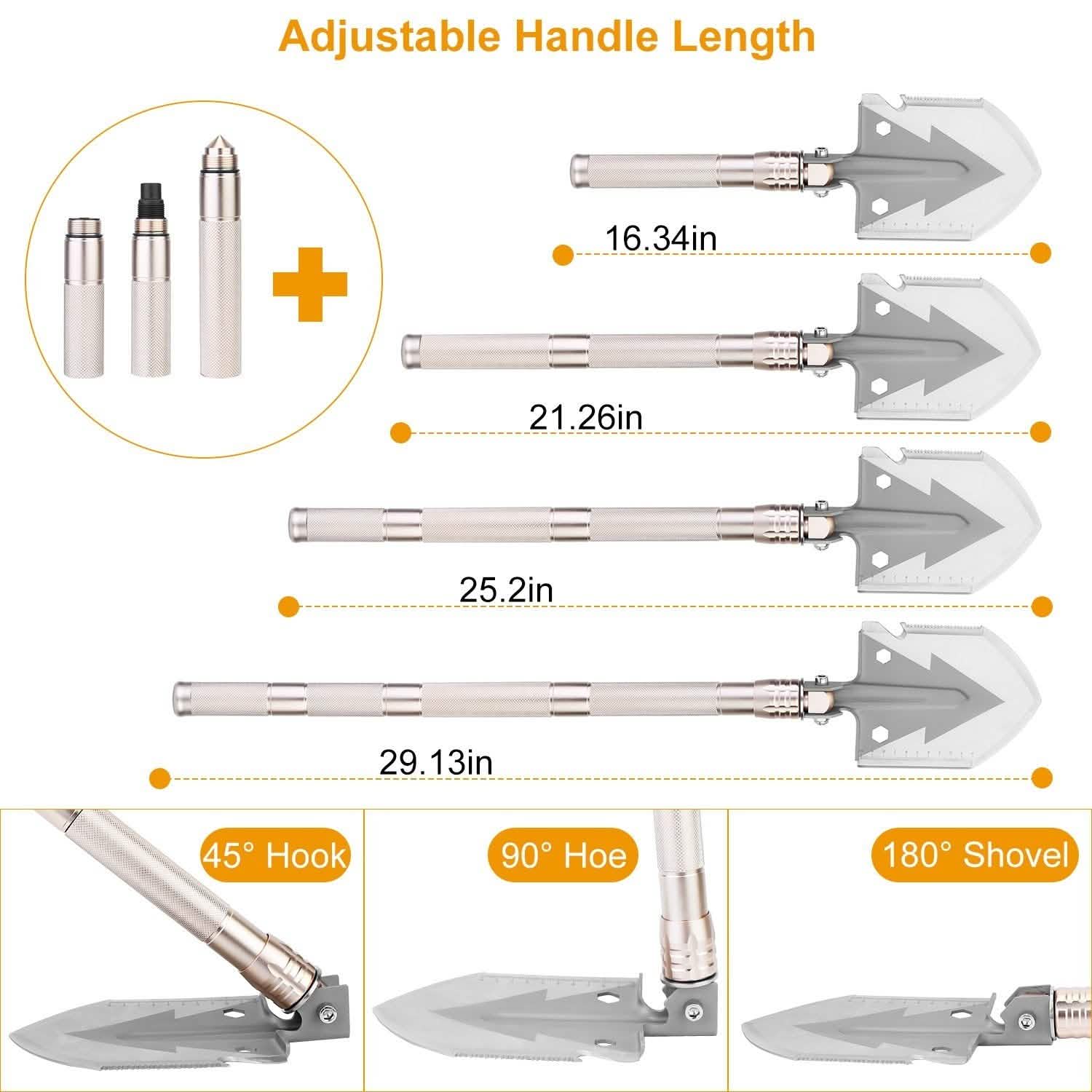 Military Folding Shovel Multifunctional Survival Emergency Spade Tactical Multitool Outdoor Recreation - Tophatter Daily Deals