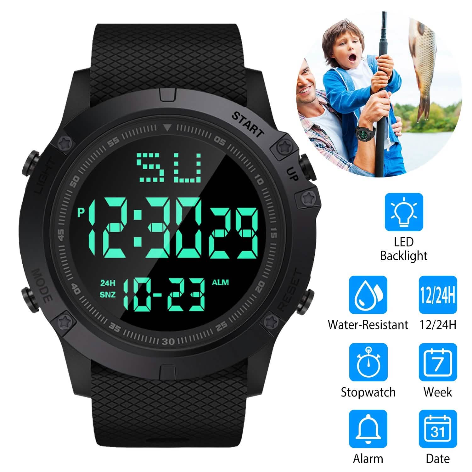 Military Wrist Watch with LED Backlight Watches - Tophatter Daily Deals