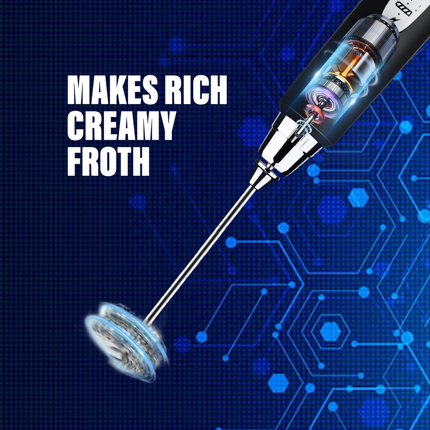 Electric Milk Frother – Handheld Foam Maker for Coffee, Latte, Cappuccino & Hot Chocolate Coffee Mixer - Tophatter Daily Deals