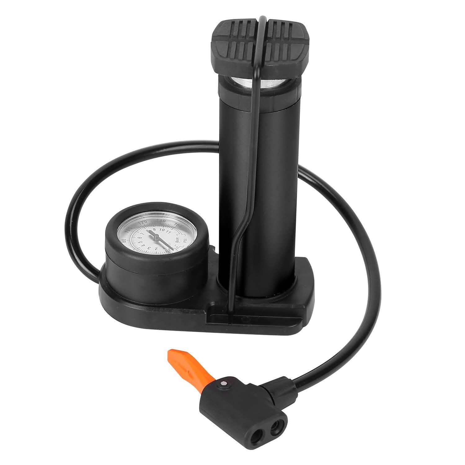 Mini Bike Foot Pump Portable Bicycle Tire Inflator Black Outdoor Recreation - Tophatter Daily Deals