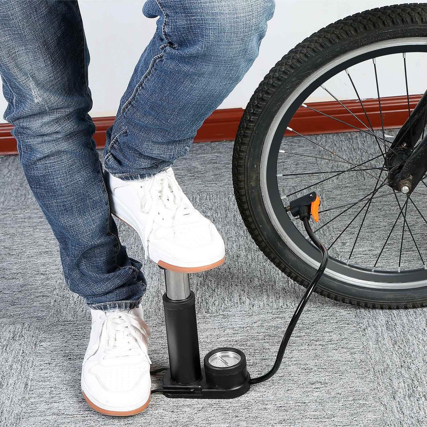 Mini Bike Foot Pump Portable Bicycle Tire Inflator Outdoor Recreation - Tophatter Daily Deals