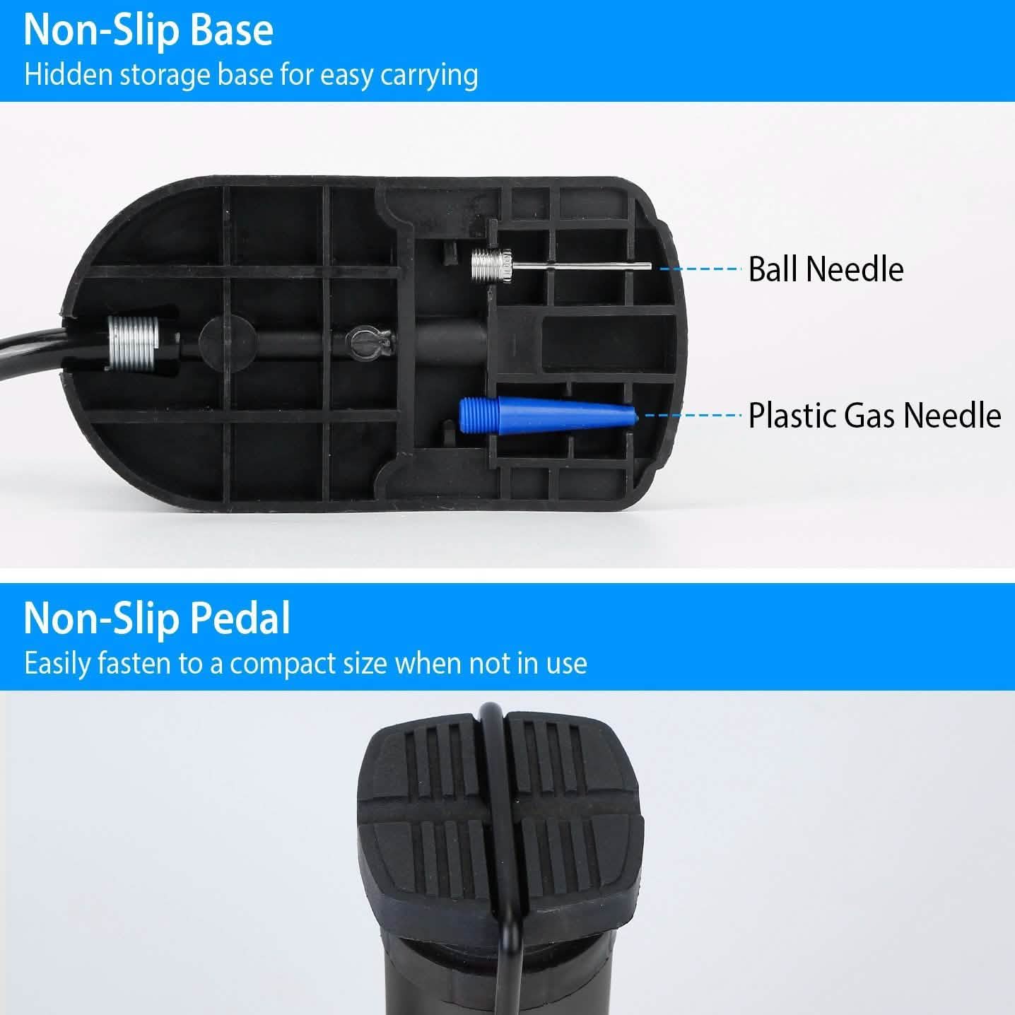 Mini Bike Foot Pump Portable Bicycle Tire Inflator Outdoor Recreation - Tophatter Daily Deals