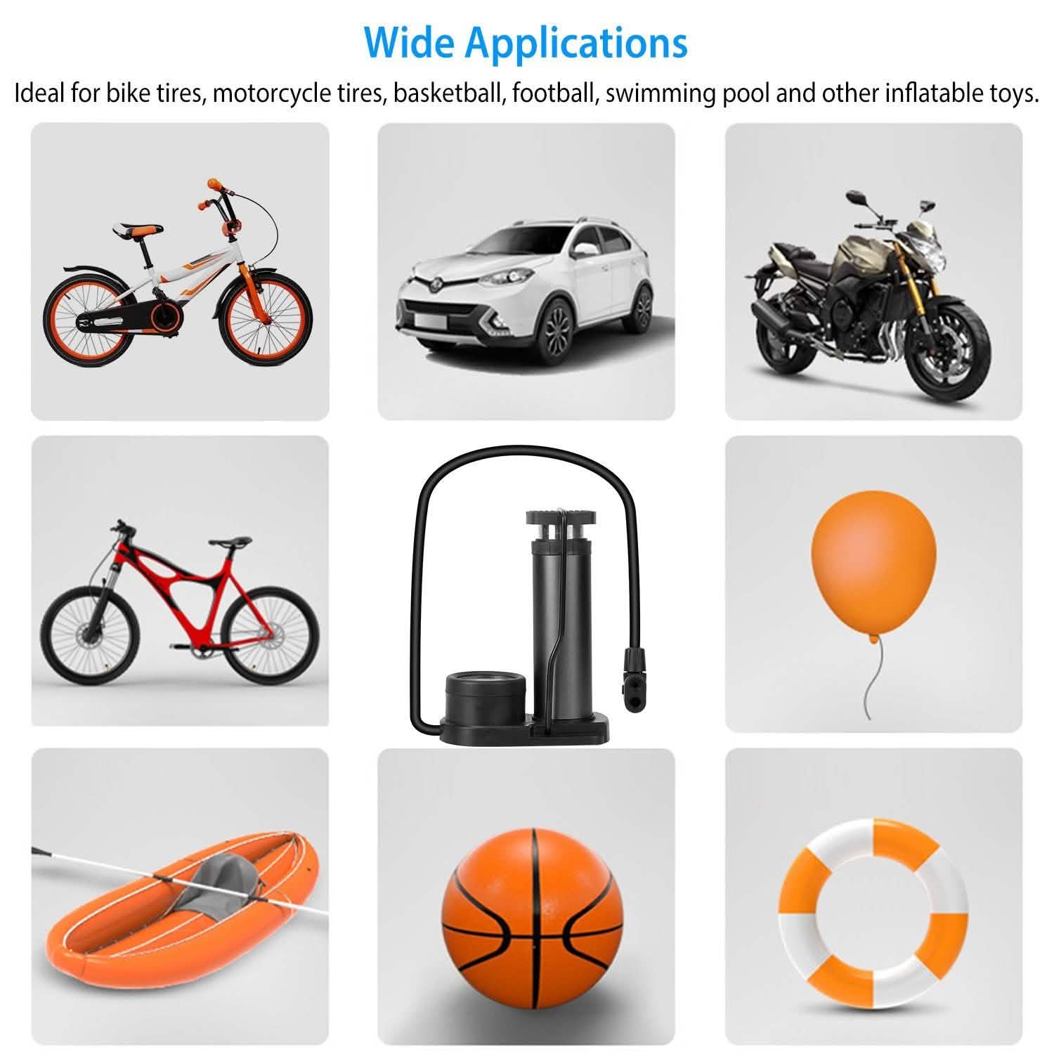 Mini Bike Foot Pump Portable Bicycle Tire Inflator Outdoor Recreation - Tophatter Daily Deals