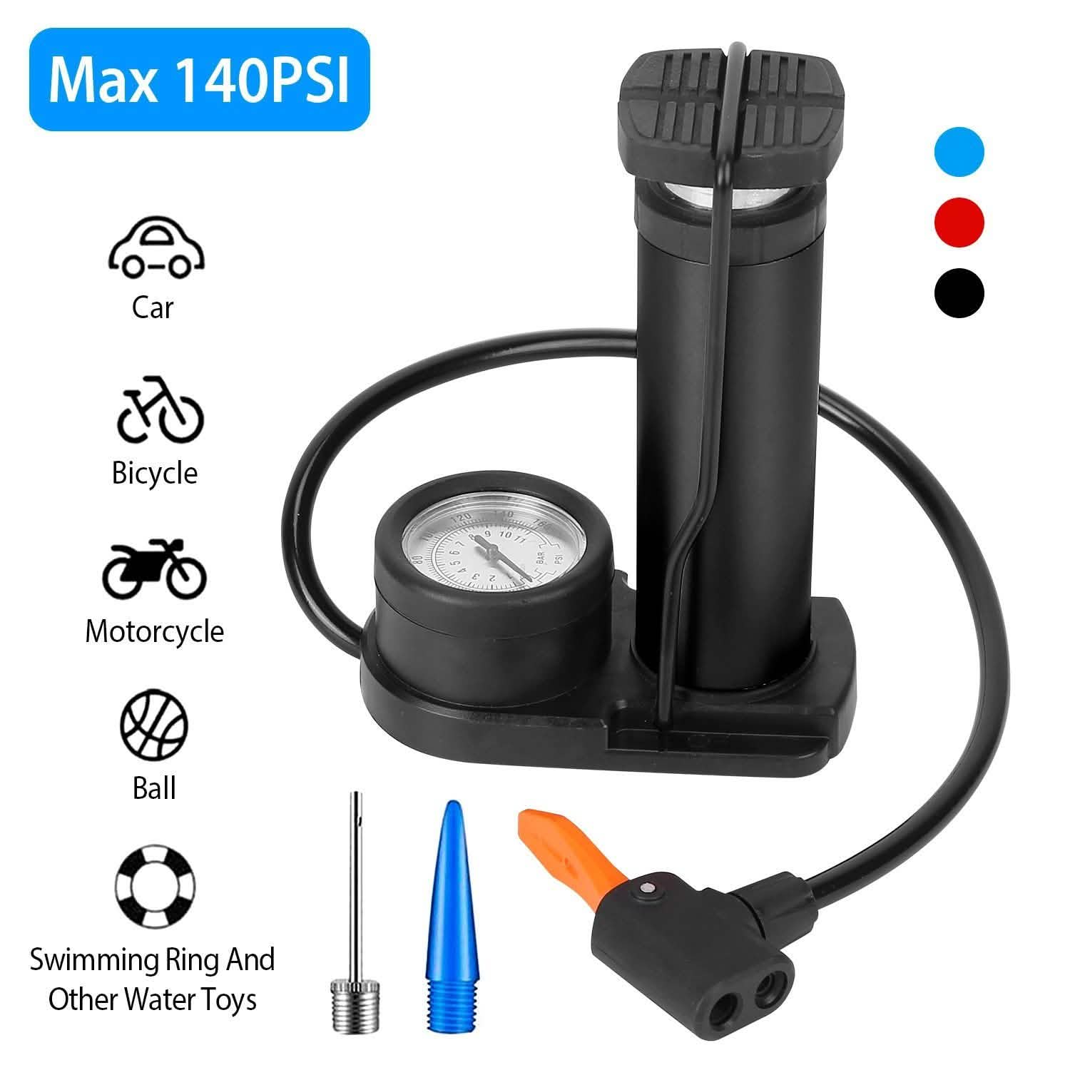 Mini Bike Foot Pump Portable Bicycle Tire Inflator Outdoor Recreation - Tophatter Daily Deals