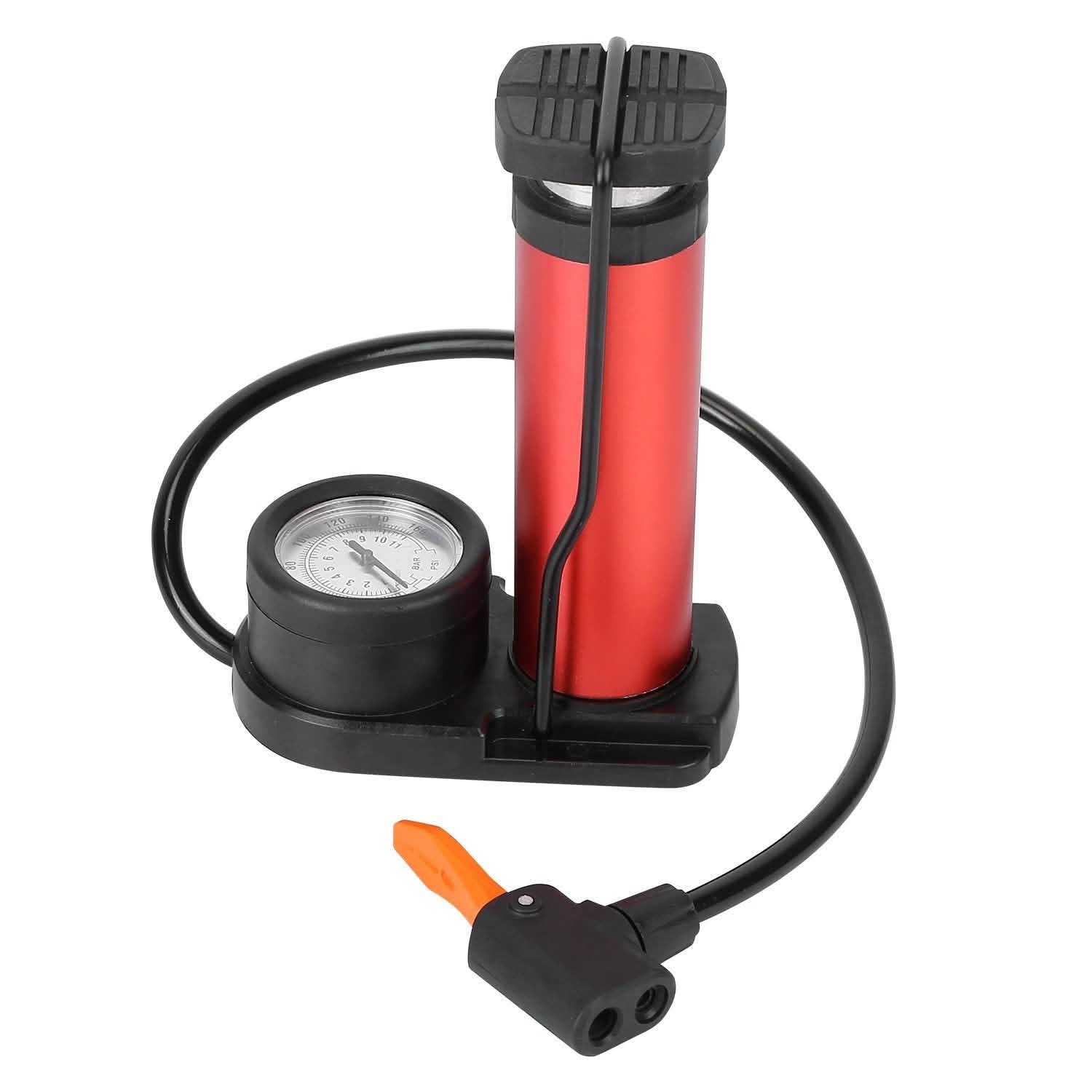Mini Bike Foot Pump Portable Bicycle Tire Inflator Red Outdoor Recreation - Tophatter Daily Deals