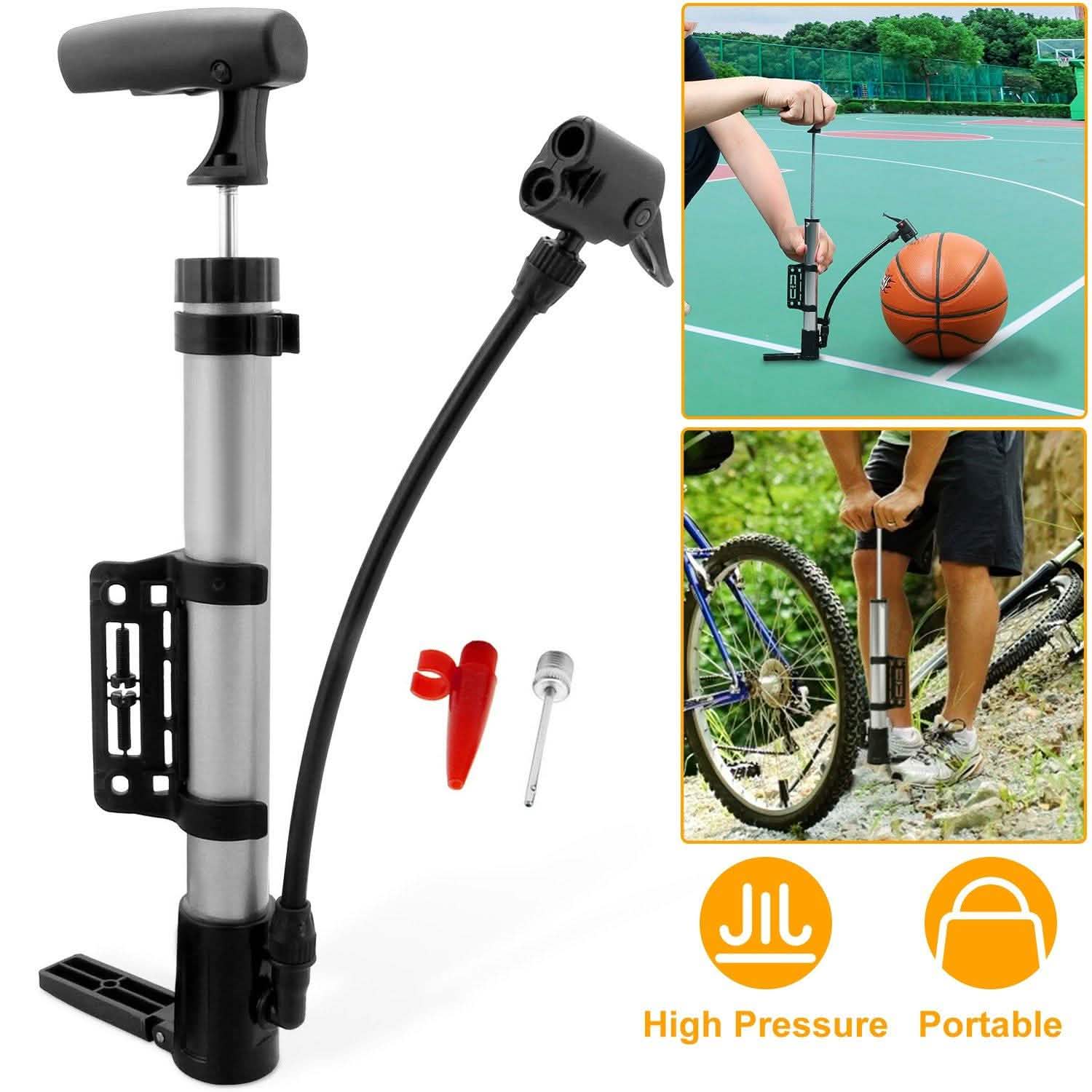 Mini Bike Pump Portable Bicycle Tire Inflator Outdoor Recreation - Tophatter Daily Deals
