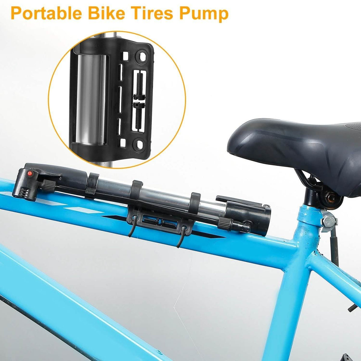 Mini Bike Pump Portable Bicycle Tire Inflator Outdoor Recreation - Tophatter Daily Deals