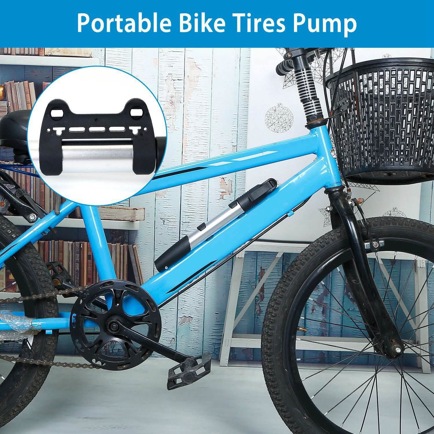 Mini Bike Pump Portable Bicycle Tire Inflator Outdoor Recreation - Tophatter Daily Deals